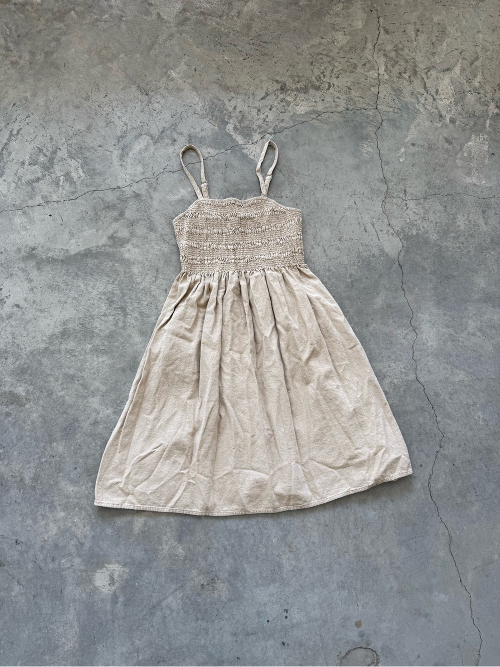 Universal Thread Beige Smocked Midi Sundress